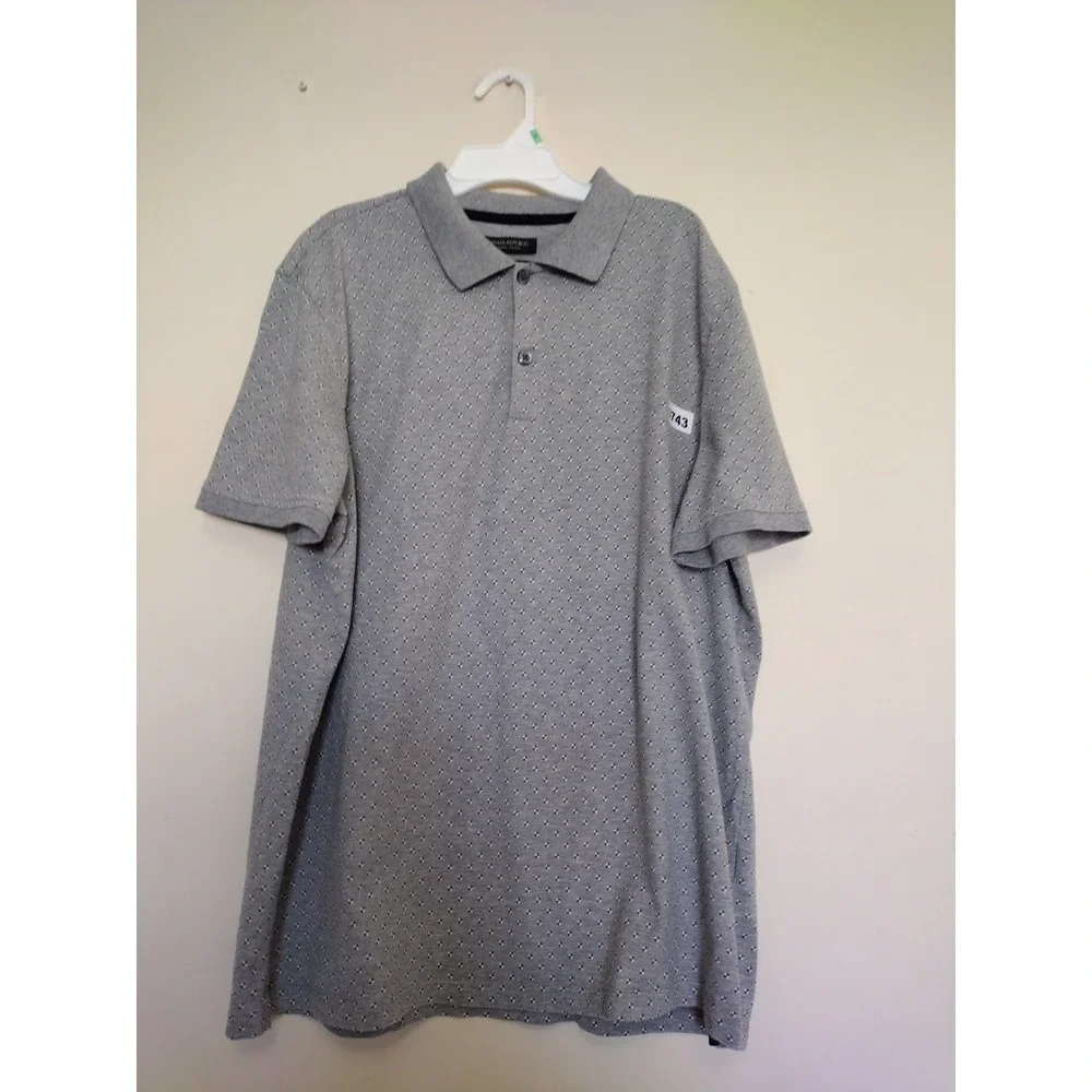 Banana Republic Polo Shirt Men's XL Gray‎ Luxury Touch Standard Fit Short Sleeve